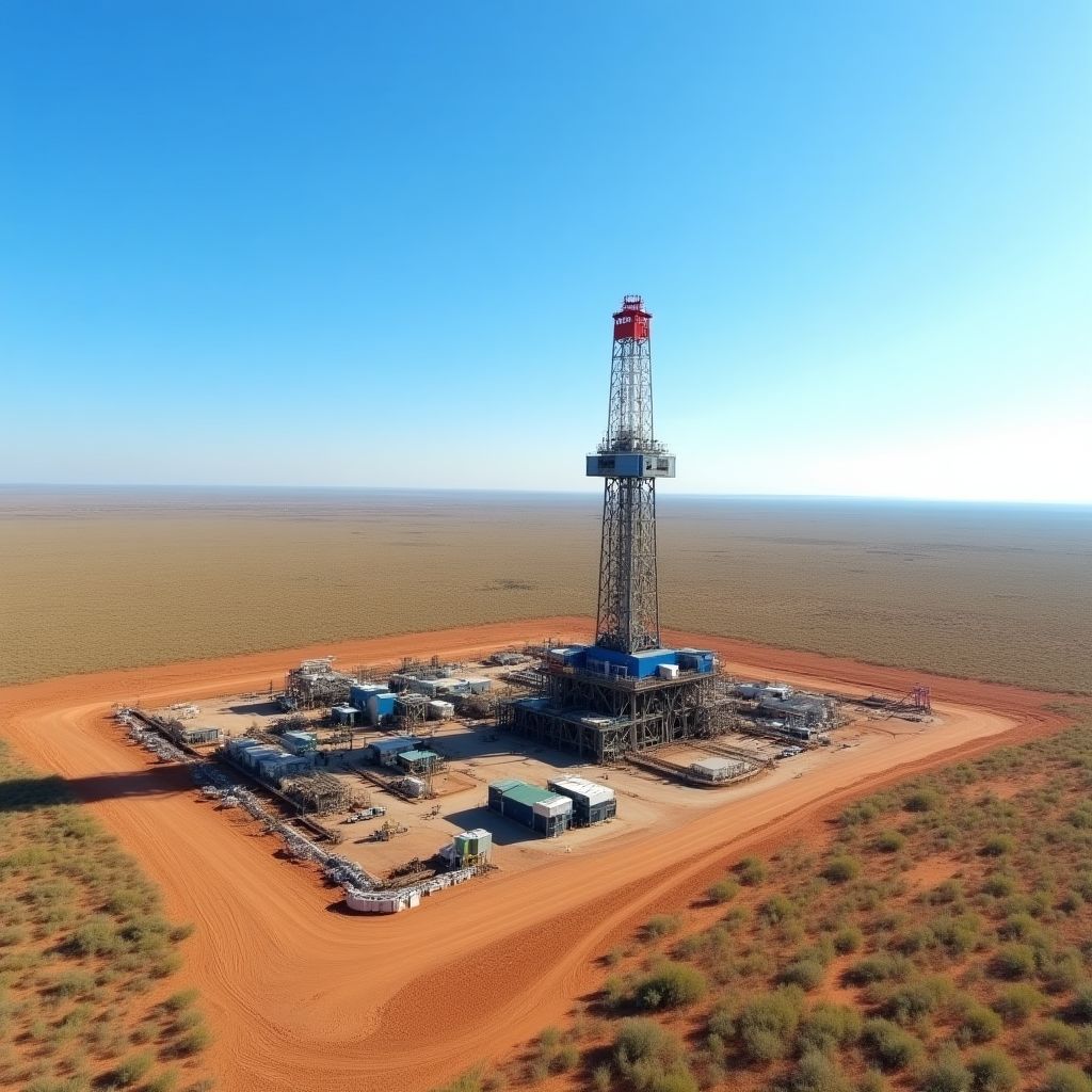 Plataforma petrolera en Vaca Muerta